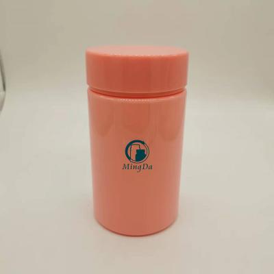 China Supplement/Nutrition Food Jar Plastic Cylinder Right Side Cap 300ml Prescription/PET Wholesaler Prescription Packaging Double Round Wide Mouth Bottle for sale