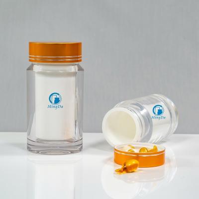 China Round Double Wall Medicine /Tablets /Capsule /Pill 500ml PET Cylinder Plastic Packaging Bottle for sale