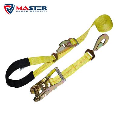 China 2 Inch Car Cargo Check Ratchet Tie Down With Built In Axle Strap for sale