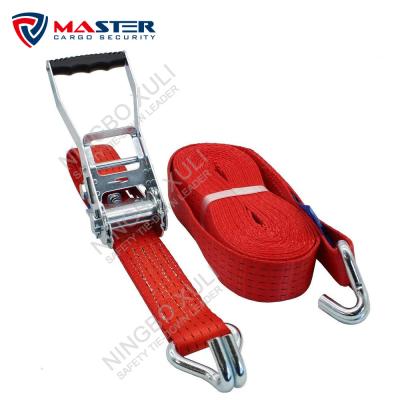 China Heavy Duty Cargo Control Ratchet Tie Down Strap 10m x 50mm 5 Ton 2 Piece Set for sale