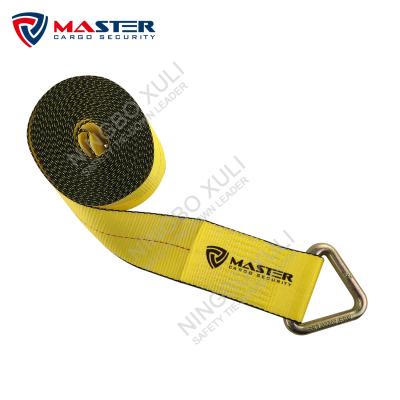 China Cargo control 4 inch winch strap with delta ring hook for sale