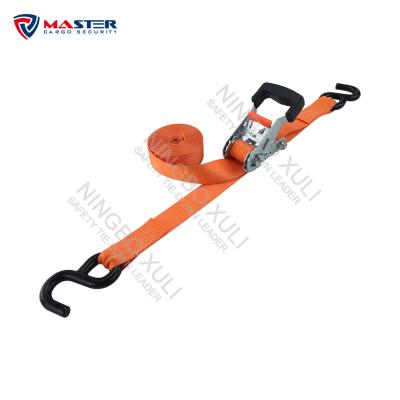 China Cargo Control 1-1/4 in. x 16 ft orange heavy duty ratchet tie down strapping loads for trucks for sale