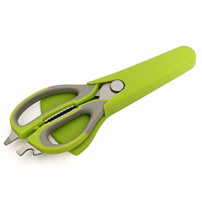 China Hot Sales Multi Function Kitchen Scissors Multi Function Kitchen Scissors with Magnetic Cover Serving Scissors Fish Flesh Scissors for sale