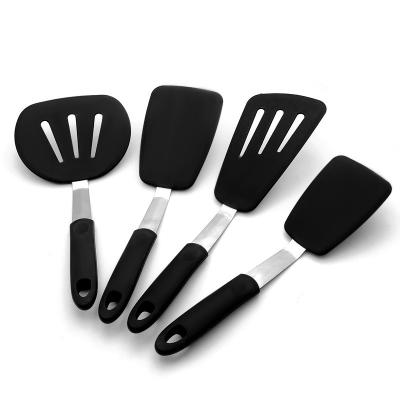 China Non Viable Stick 4PCS Silicone Turners Set Fry Pan Turner Set Pancake Flippers Turner Spatula for sale