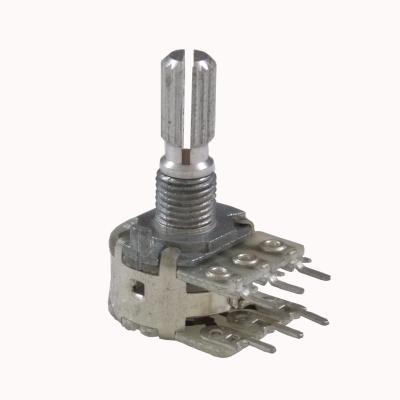 China - Rotary potentiometers series, 16mm metal shaft rotary potentiometer, 16T double units solder terminals for sale