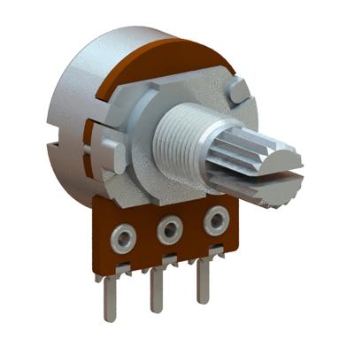 China P.C.B. Terminal Taiwan Manufacturer horizontal type P.C.B. 16mm Metal Shaft Rotary Potentiometer Terminal for sale