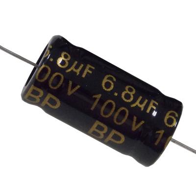 China Speaker Taiwan Manufacture Bi Polar Aluminum Electrolytic 1Khz 6.8uf Axial 100v Capacitor For Loudspeaker Application for sale