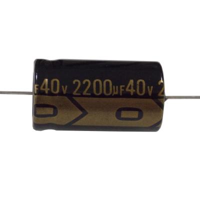 China Taiwan Electronic Consumer Products Manufacturer Of Aluminum Electrolytic Capacitor, Axial 2200uF 40V for sale