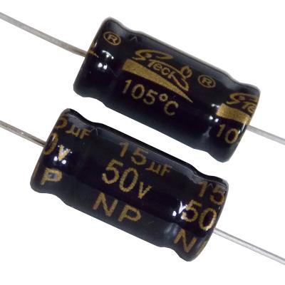 China Speaker Taiwan Manufacture 105C Aluminum Electrolytic Capacitor Bi-Polarized Axial Terminals, For Loudspeaker Use (Double Ended Sealed) for sale