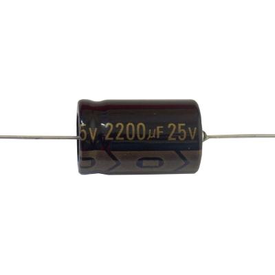 China Taiwan Electronic Consumer Products Manufacturer Of Aluminum Electrolytic Capacitor, Axial 2200UF 25V for sale