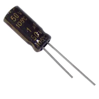 China TV Approval Taiwan Manufacturer of Aluminum Electrolytic Capacitor, Radial 1UF 50V for sale