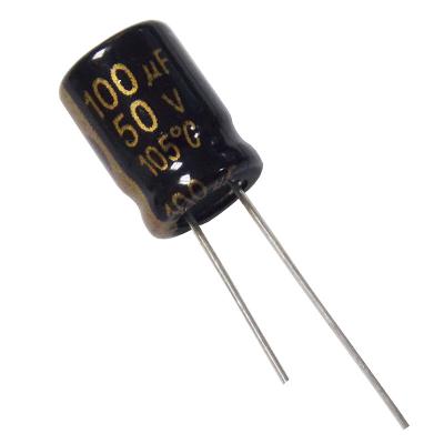 China Power Supply Taiwan Manufacturer of Aluminum Electrolytic Capacitor, Radial 100UF 50V for sale