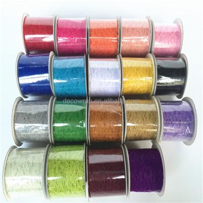 China LONGSUN Metallic Cut Edge Mesh Flower Ribbon Eco - Friendly for sale