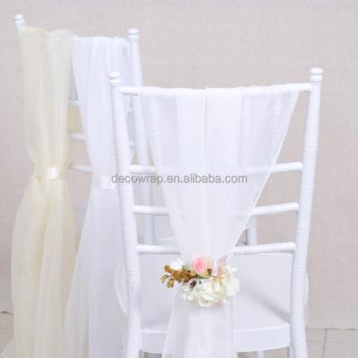 China LONGSUN CS016 Disposable Chiffon Chair Sash With Flower Band Chiffon Chair Sash With Diamond for sale