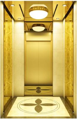 China Modernization Automatic Passenger Elevator Golden Mirror Etching Fuji Lift for sale