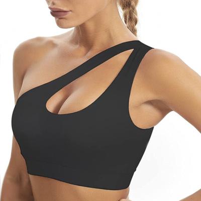 China Breathable Sexy Cute One Shoulder Sports Bra For Women Workout Yoga for sale