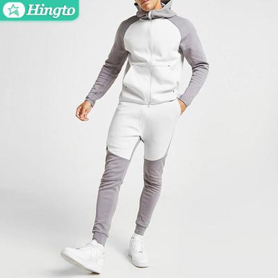 China Logo Mens Polyester Tech Breathable Custom Fleece Full Zip Up Hoodies Two Piece Jogger Tracksuit Sportswear For Men for sale