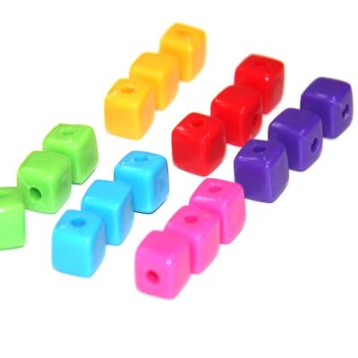 China Fashion Jewelry 12mm Acrylic Loose Wholesale Cheap Cube Beads for sale