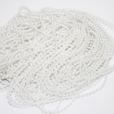 China 2.5mm ABS Acrylic Synthetic Round Pearl Cotton Long String Plastic Beads For Decoration for sale