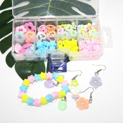 China DIY Jewerly Fashion Bracelet And Earring Beads Loose Plastic Box Set For Kid DIY Gift for sale