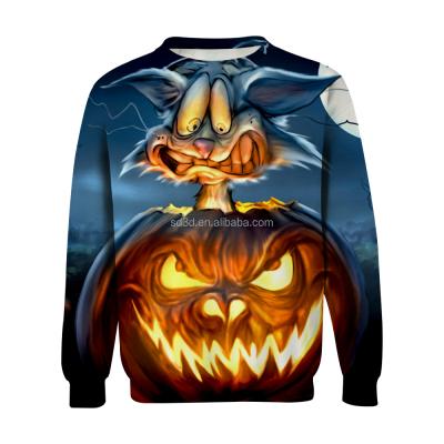 China wholesale 3D Hooded Unisex Black Orange Autumn Winter Printing Death Logo Anti-Wrinkle Halloween Hoodie Men for sale