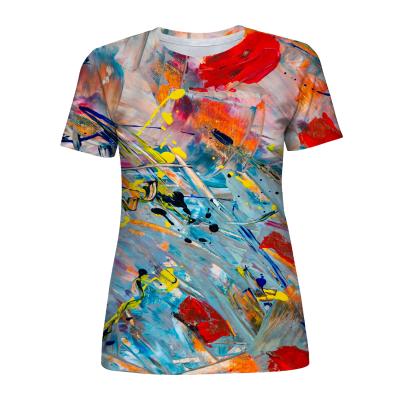 China Anti-wrinkle 3d sublimation women casual sports shirts printed figure scenery custom logo ODM OEM unisex T-shirts for sale