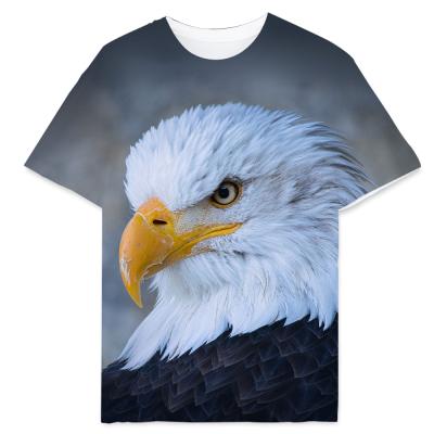 China Cheap Price Anti-wrinkle T-shirt Digital Printing Eagle Birds Shirts For Men Casual Quick Dry Breathable Clothing for sale