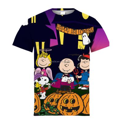 China New 3D Halloween Kids Anti-Wrinkle T-shirts Breathable Summer Quick Dry O-Neck Short Sleeve Shirts For Boys Girls for sale