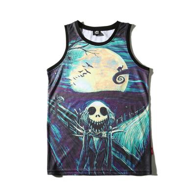 China Anti-Wrinkle Fashion Workout Tank Tops Print Sleeveless Human Skeleton Model Tank Top Cool Quick Dry 3d Breathable Anti-Wrinkle Printed for sale