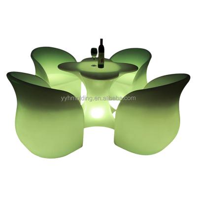 China Single LED Lights 6-12 Luminescent Plastic LDPE Chair Table Rotomolded Furniture for sale