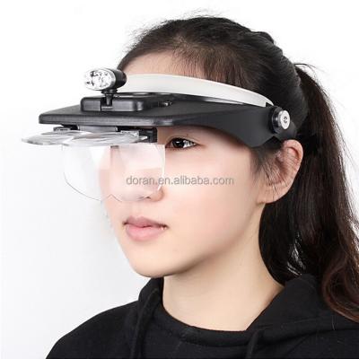 China MG81001-E Magnifier Light Head Light Head Magnifier With Lens Detachable Hands Free Magnifying Glass for sale