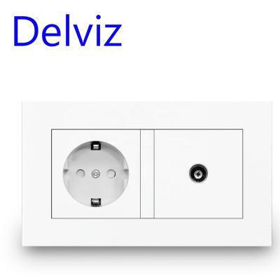 China Delviz Residential/General Purpose Electric Jack, Customizable Module, AC 110~250V, European Cable TV Home Outlet, EU Standard 16A Wall Power Supply Socket for sale