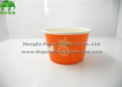 China Orange 20oz Paper Soup Bowls Disposable Espresso Cups With Flexo Printing for sale