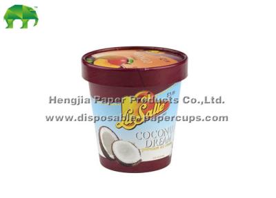 China Heavy Duty Custom Printed Biodegradable Paper Cups Container With PP Lids for sale