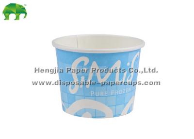 China Beautiful Blue Recycled Insulated 16oz Disposable Paper Bowls Yogurt Cup for sale