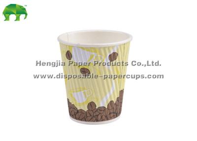 China Coffee / Milk / Tea Ripple Paper Cups , Disposable Coffee Mugs Single Wall for sale