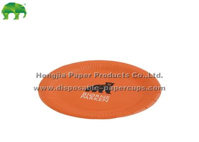 China Personalized Orange 250gsm / 300gsm Disposable Paper Plates For Dinner for sale