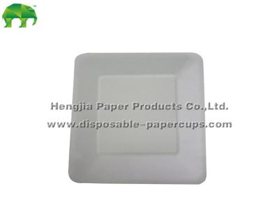 China White Strong Disposable Paper Plates , 405gsm 7.5 Inch Square Candy Paper Tray for sale