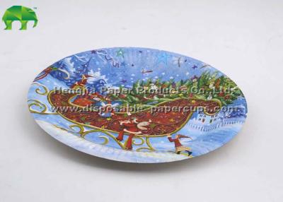 China Personalized Christmas Party Disposable Paper Plates / Disc 7x7 8x8 9x9 Inch for sale