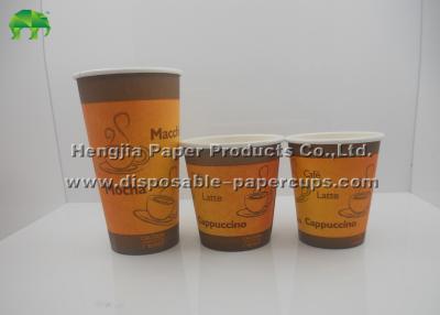 China 16oz / 22oz Single Wall Paper Cups With Lids , Printed Paper Coffee Cups for sale