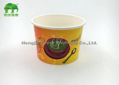 China 12oz Soup Paper Cup / Disposable Paper Bowl , Hot Food Cup With Vented Paper Lid for sale