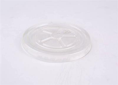 China Clear Round 8oz Plastic Flat Paper Cup Lids With Dia 80mm - 90mm for sale