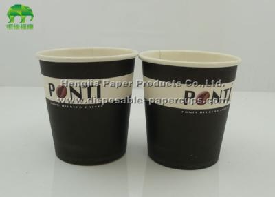 Chine Petits recyclables noirs emportent la tasse de papier du thé 6oz/expresso sans la fuite à vendre