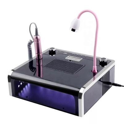 China 2020 New Multifunctional Nail Art Machine Design Multifunctional 4 in 1 Cosmetic Case Nail Art Machine Nail Drill LED UV Lamp Dust Connector Salon for sale