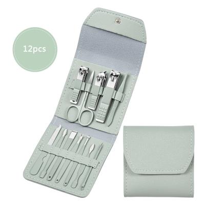 China Nail Art Clipper Set Pedicure Set Finger Nail+foot Nail Care Kit Stainless Steel Baby 12 Nail Clippers 16pcs Folding Bag Adult Tools for sale