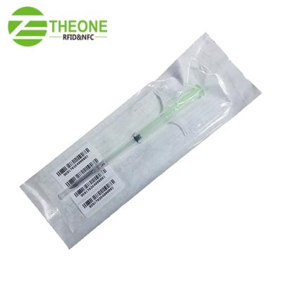 China Anti bacterial one way animal microchip time use fish transponder 134.2khz rfid glass tube tag with syringe free icar coding for sale