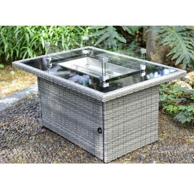 China Modern Outdoor Furniture Rattan Gas Patio Fire Table for sale