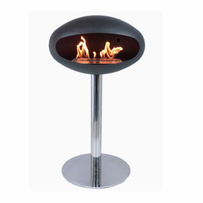 China Latest Design 2021 Contemporary Oval Ventless Sphere Bio Ethanol Freestanding Fireplace for sale