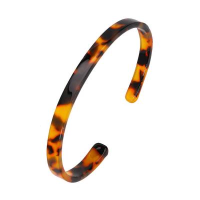 China TRENDY 7mm or 10mm Wide Resin Bracelet Multi Color Lucite Bangle Tortoise Cuff Bangle Bracelets for sale