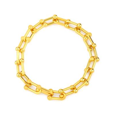 China TRENDY Fashion Gold Plated U Shape Chain Bracelet Popular Chain Bracelet for Women and Men for sale